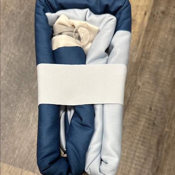 3 pc Room Essentials cotton blend Two-Tone Blue Duvet king Cover Set - Picture 5 of 9